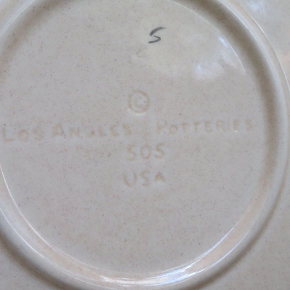 Vintage 70s Los Angeles Potteries Calif USA Large Divided Ceramic Serving Dish D
